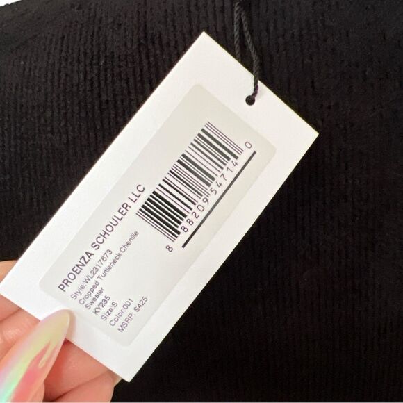 NWT Proebza Schouler LLC  White label Cropped Turtleneck Chenille Sweater Size S - Picture 5 of 7